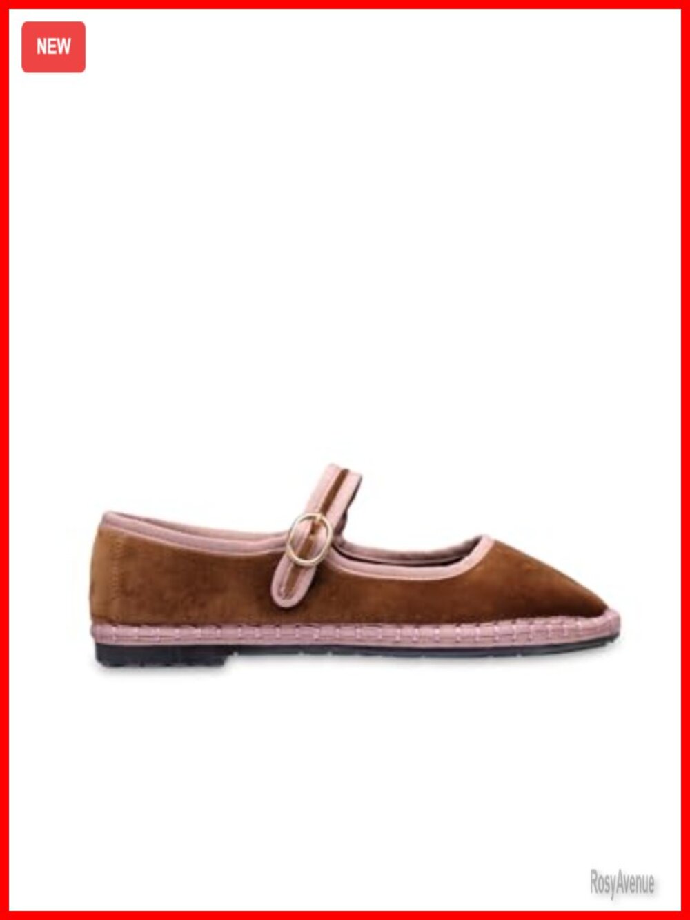 Velvet Mary Jane Flats Round Toe Buckle Strap Cushioned Casual Comfort